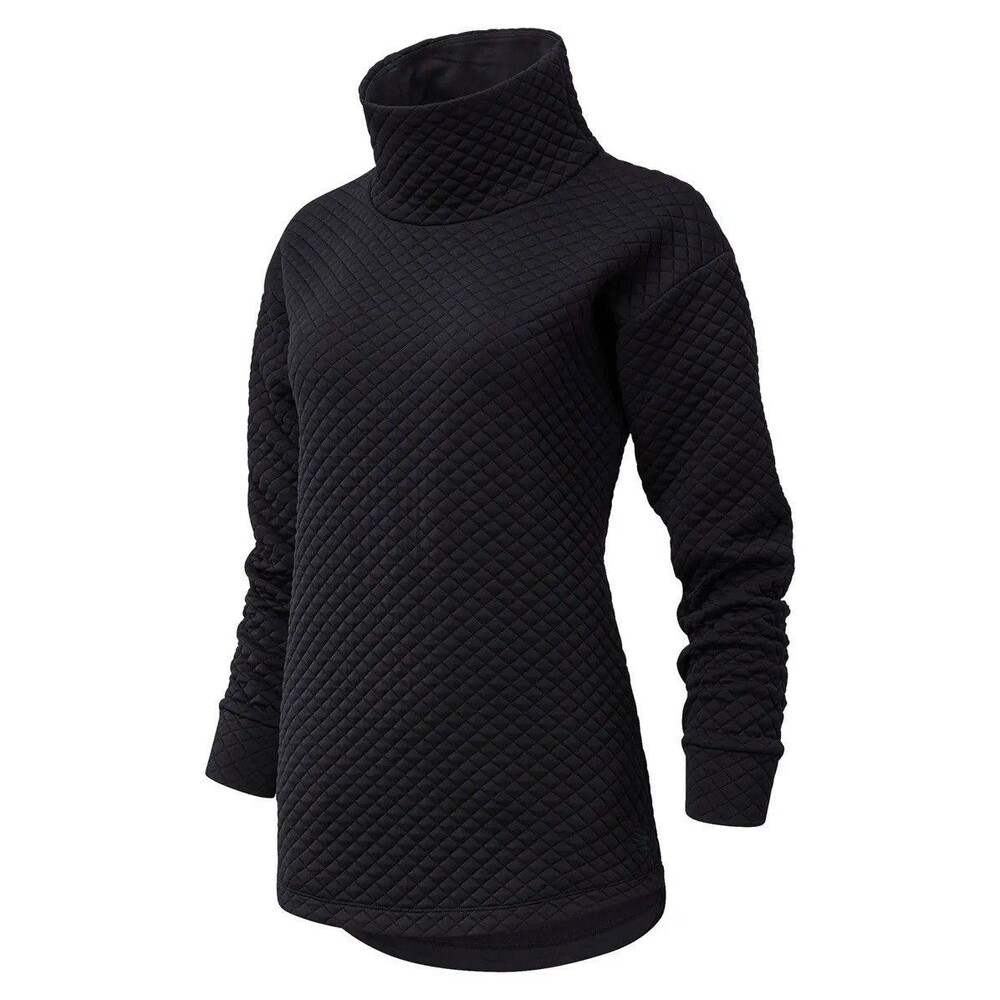 New Balance Black Heat Loft Waffle Quilted Tunic Top Size Large NWOT